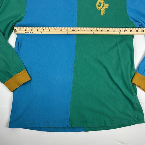 Odd Future OFWGKTA Blue Green Yellow Long Sleeve T-Shirt Size Large FLAW - Picture 10 of 14
